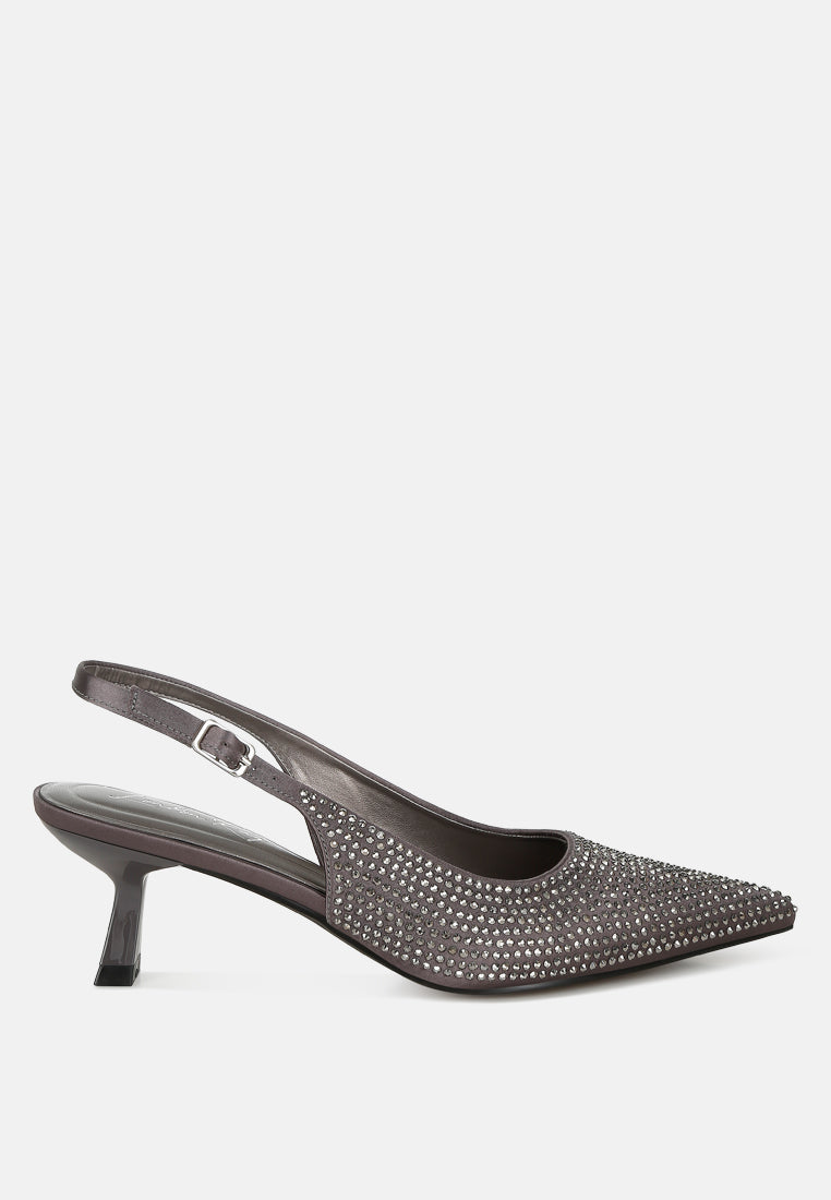 Amashi Rhinestones Embellished Slingback Sandals-0