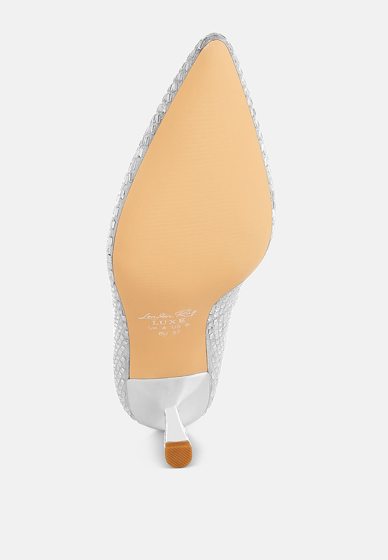 Benjamins Rhinestones Embellished Pumps-4