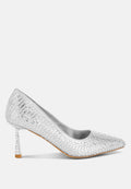 Benjamins Rhinestones Embellished Pumps-0