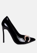 Cocktail Buckle Embellished Stiletto Pump Shoes-5
