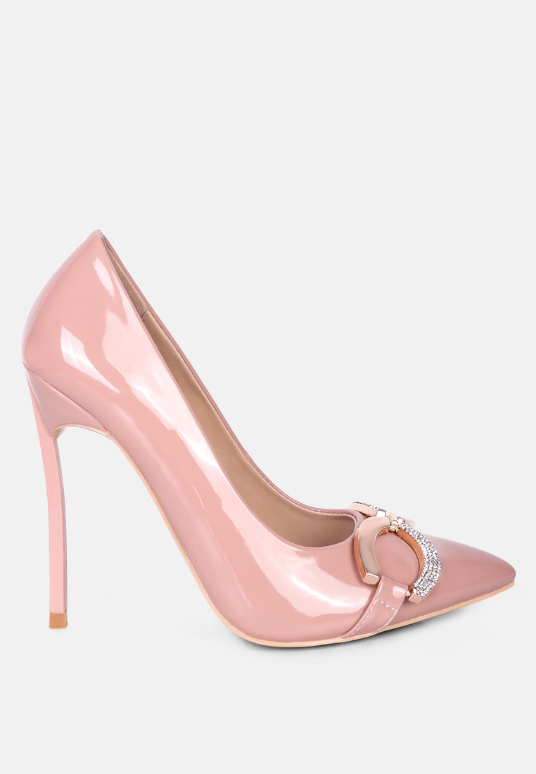 Cocktail Buckle Embellished Stiletto Pump Shoes-7