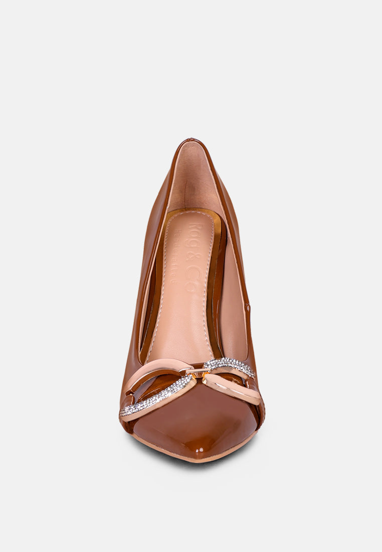 Cocktail Buckle Embellished Stiletto Pump Shoes-3