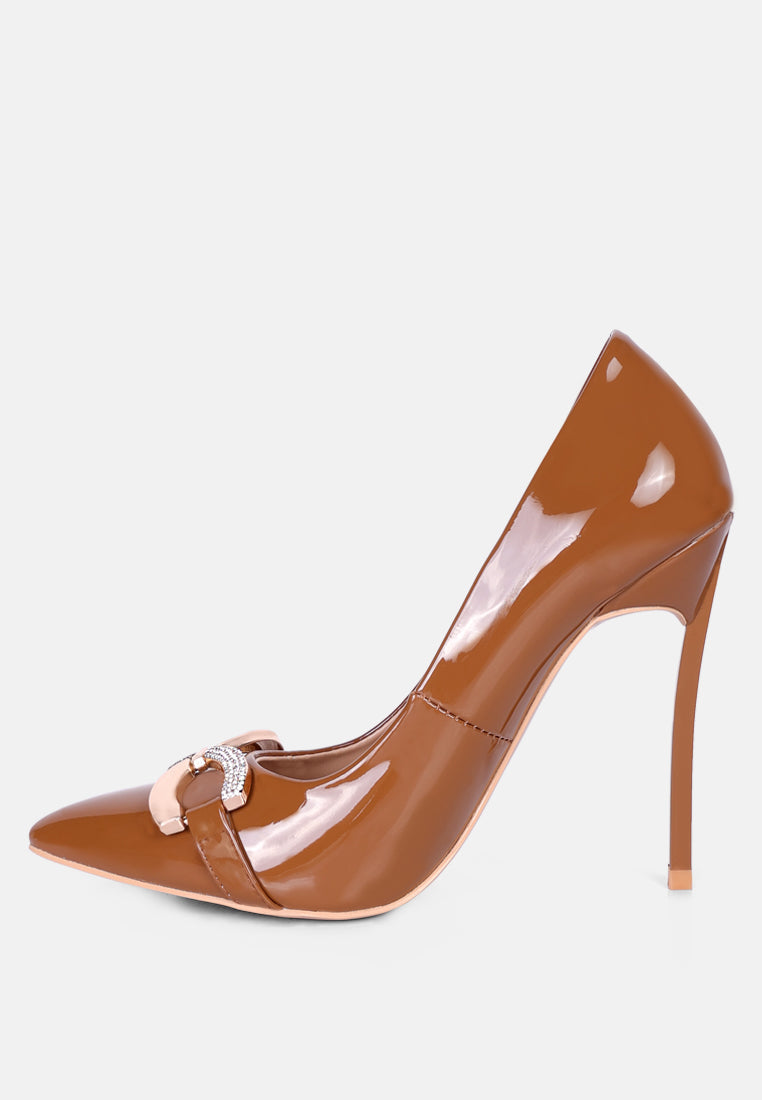 Cocktail Buckle Embellished Stiletto Pump Shoes-2
