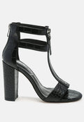 Felicity Zip Up T Strap Sandals-6