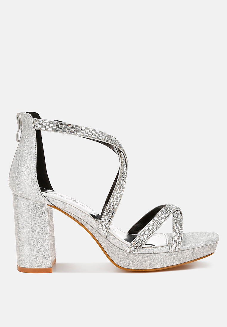 Infatuated Rhinestones Embellished Strappy Sandals-0