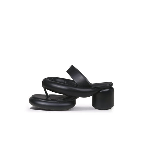 Abstract Padded Strap Block Heels-0