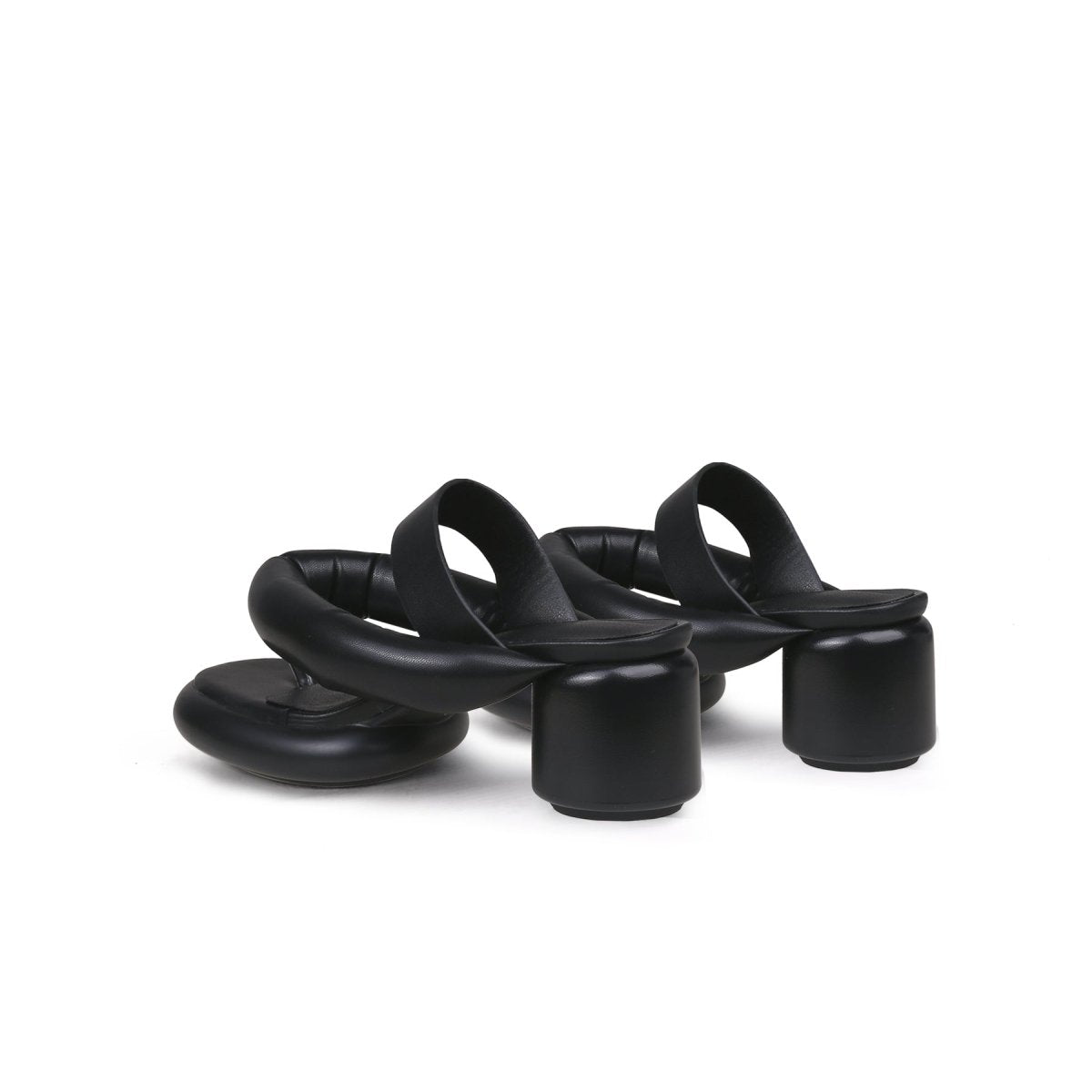 Abstract Padded Strap Block Heels-4