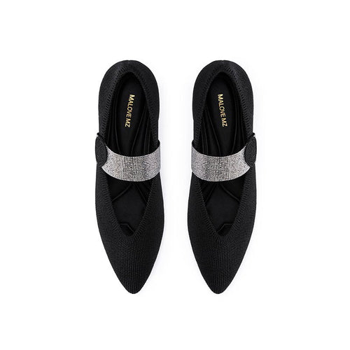 Belle Detachable Strap Mary Jane Heels – Pointed Toe Knit Kitten Heels-1