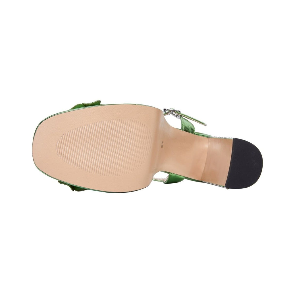 Charming Floral Open Toe Gem Encrusted Heel Sandals-4