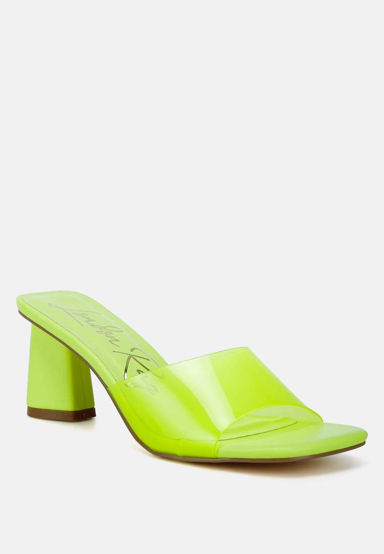 Clear Flirt Clear Strap Slip On Heel Sandals-1