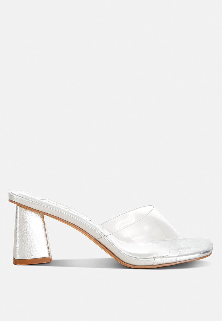 Clear Flirt Clear Strap Slip On Heel Sandals-6
