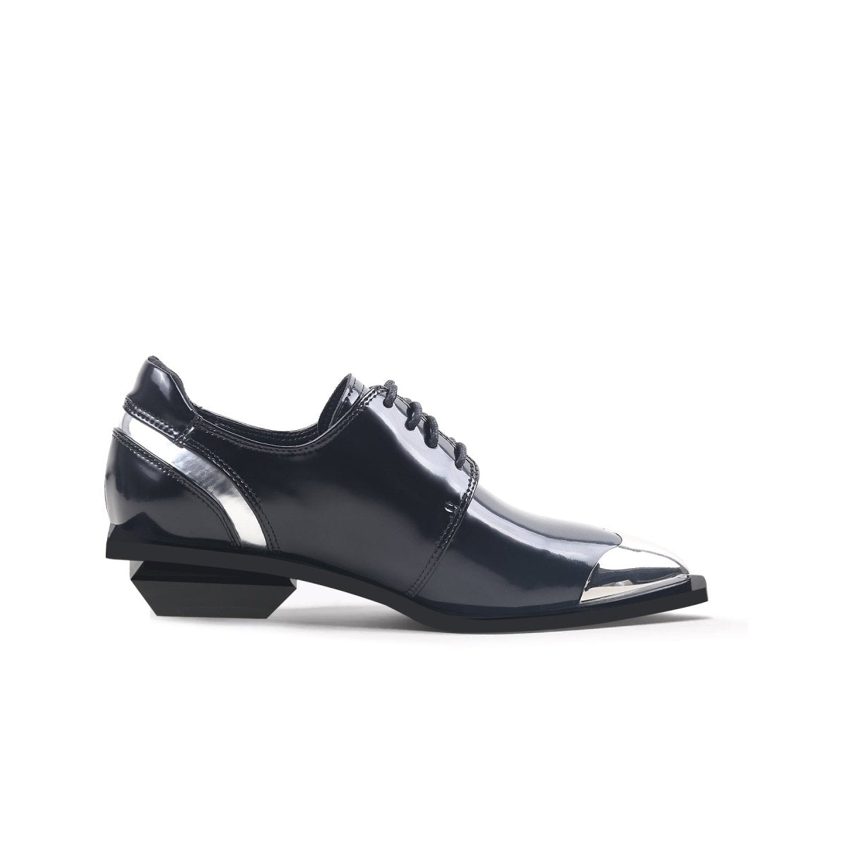 Color Block Low Heel Oxford Shoes-2