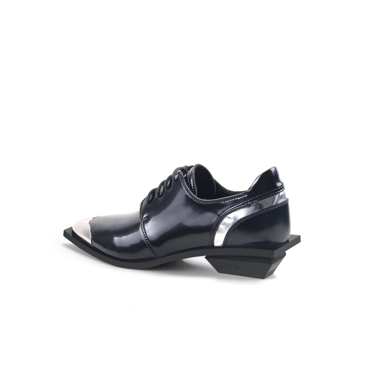 Color Block Low Heel Oxford Shoes-3