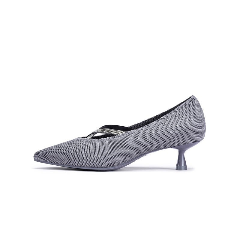 Countess Cross-Strap Kitten Heels – Crystal Pointed Toe Knit Pumps-5