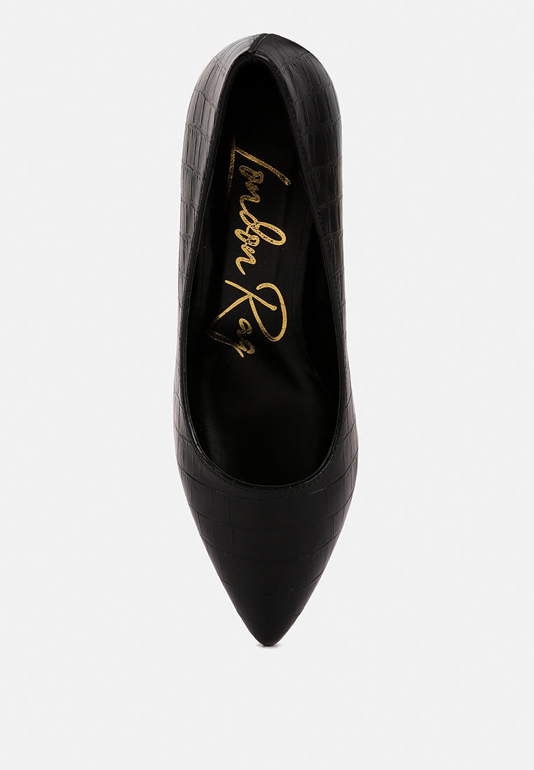 Emersyn Croc Block Heel Pump Shoes-3