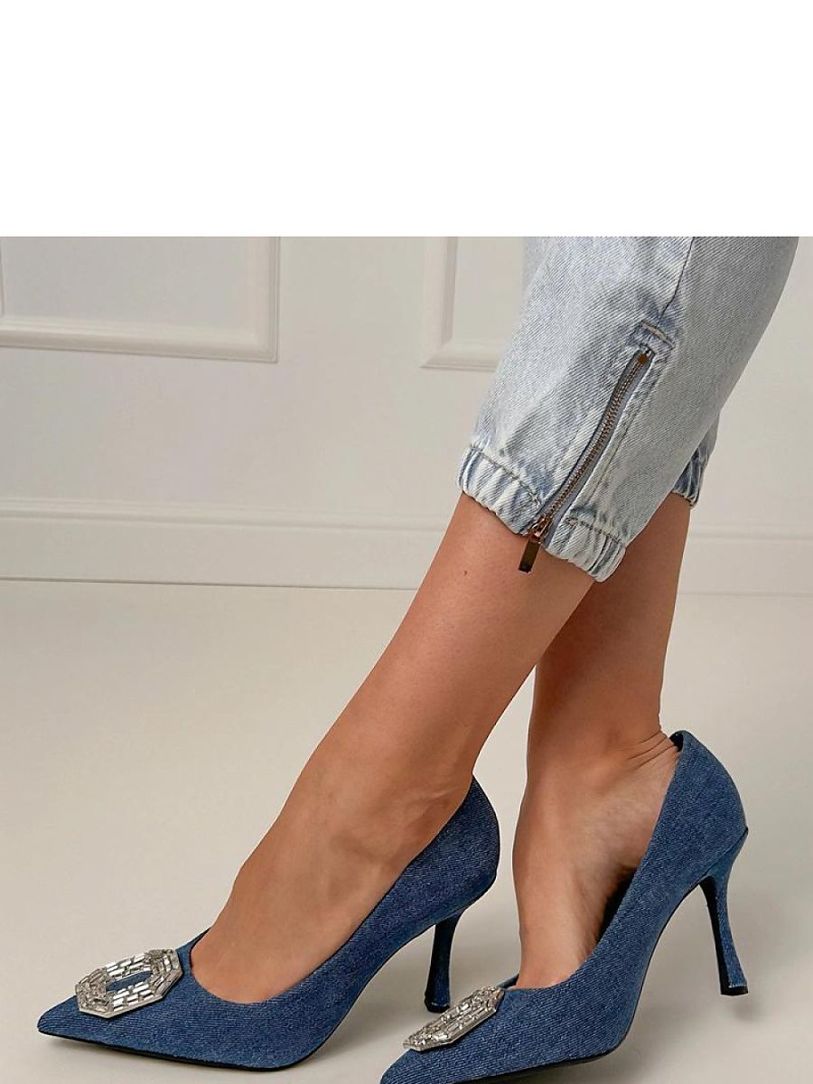 Blue Zircon Pointed-Toe Stiletto Pumps