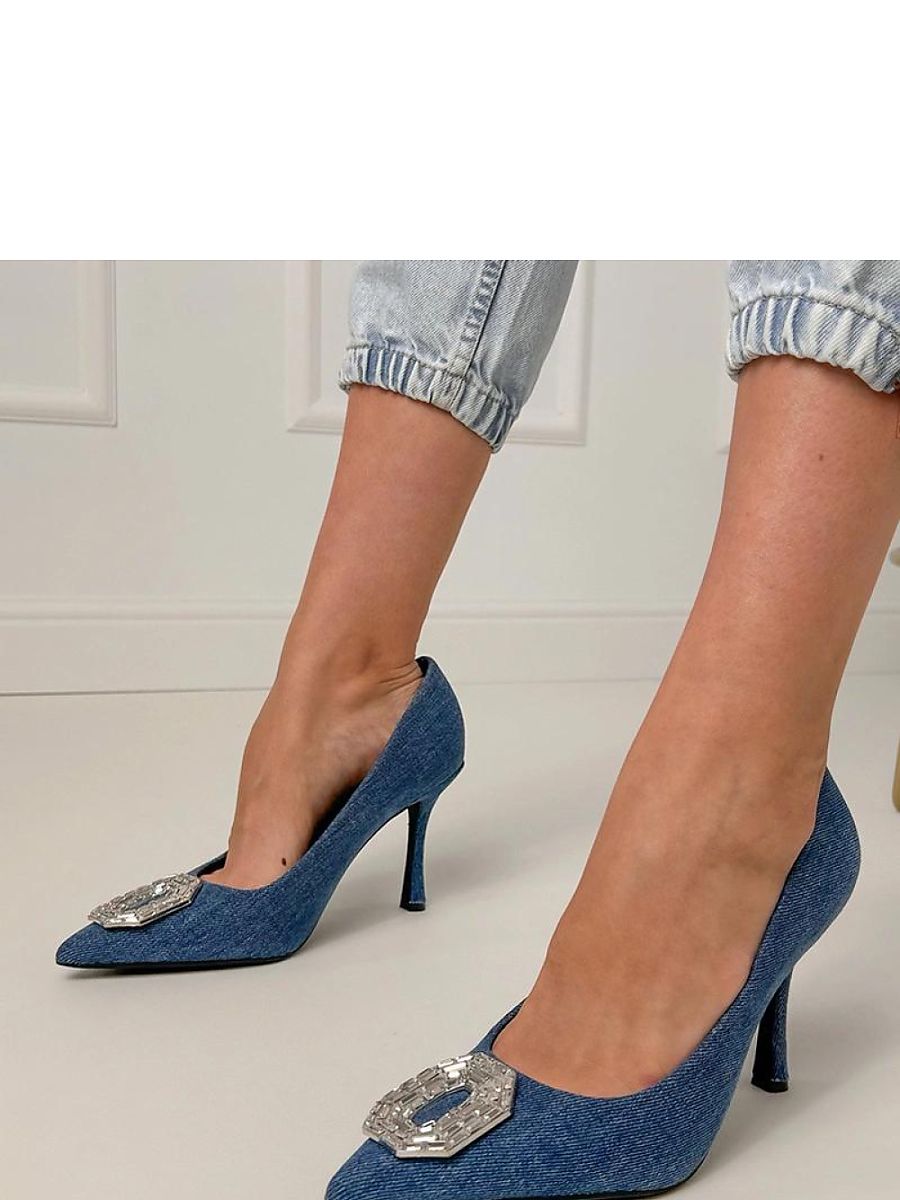 Blue Zircon Pointed-Toe Stiletto Pumps
