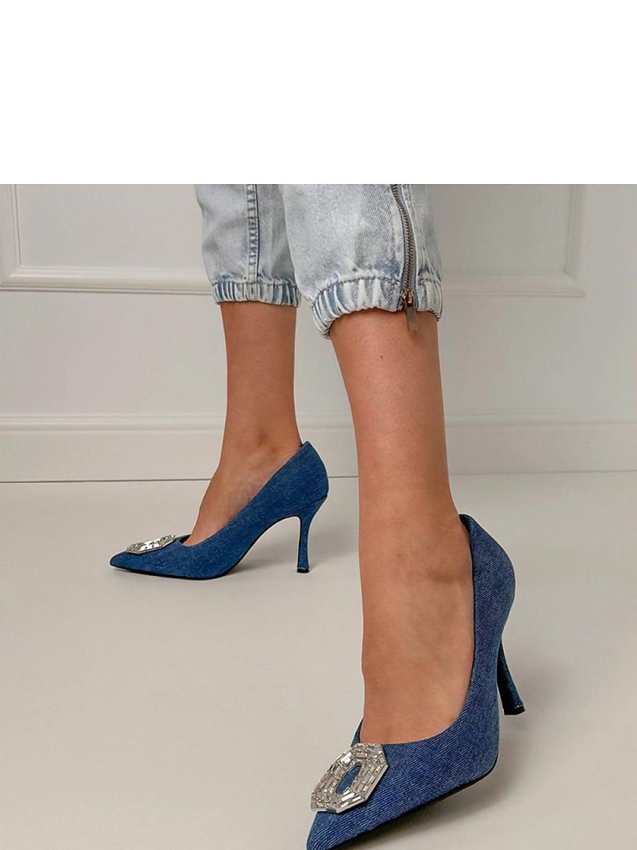 Blue Zircon Pointed-Toe Stiletto Pumps