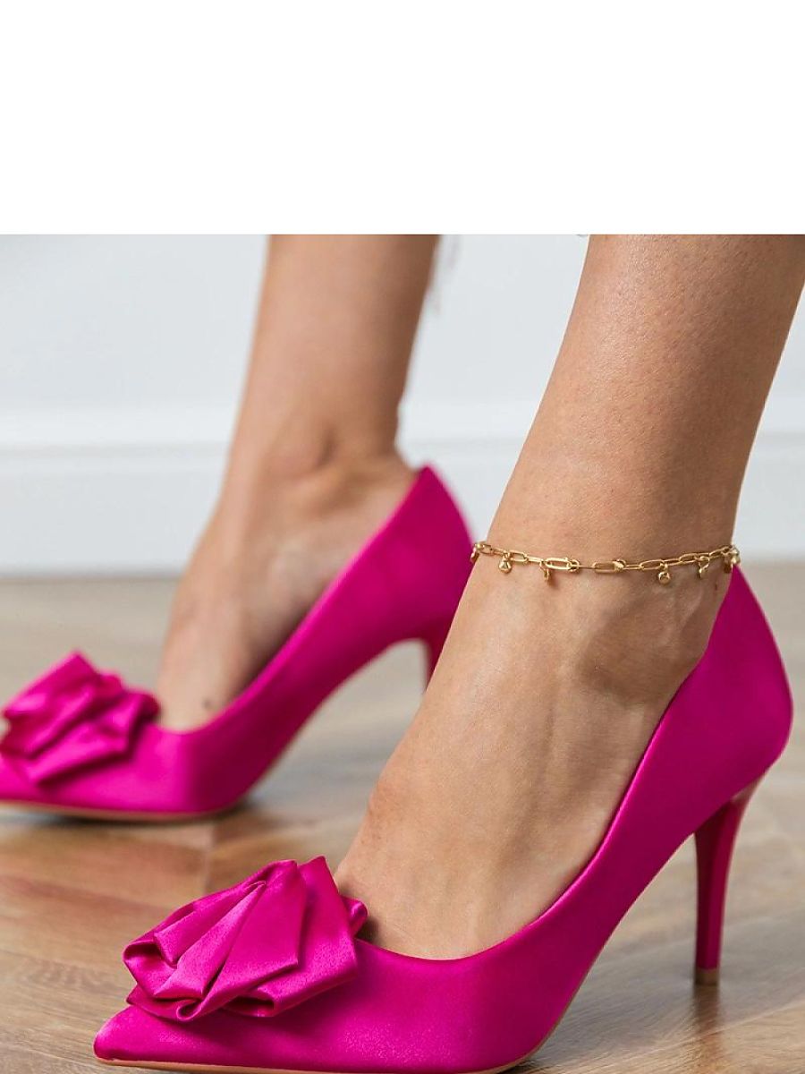 Pink Satin Floral-Detail Stiletto Pumps