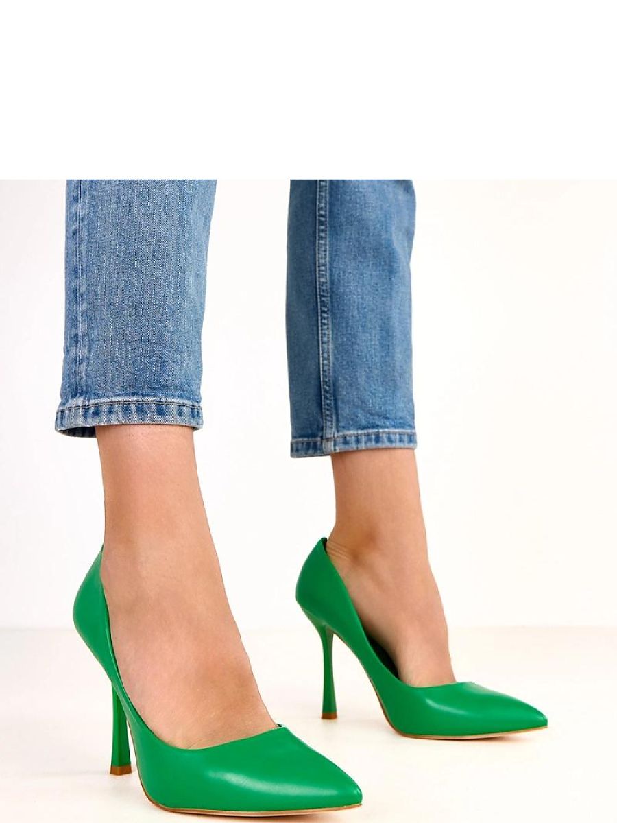 Green Pointed-Toe 11cm Stiletto Pumps