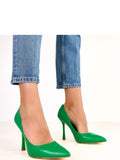 Green Pointed-Toe 11cm Stiletto Pumps