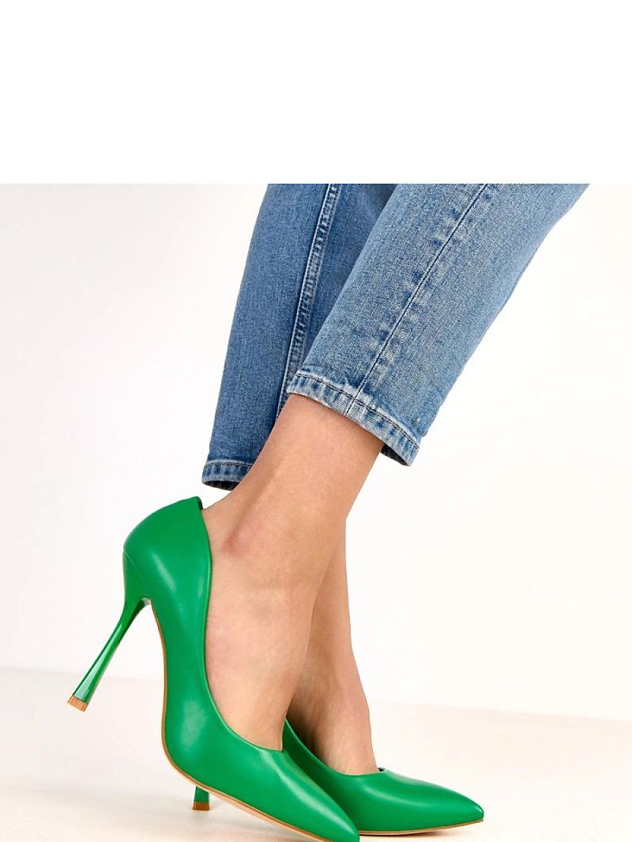 Green Pointed-Toe 11cm Stiletto Pumps