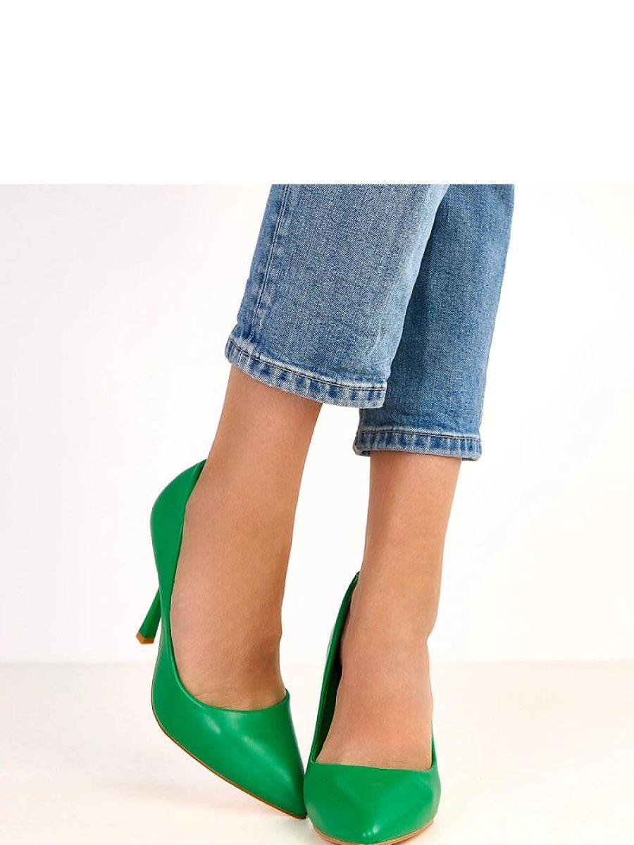 Green Pointed-Toe 11cm Stiletto Pumps