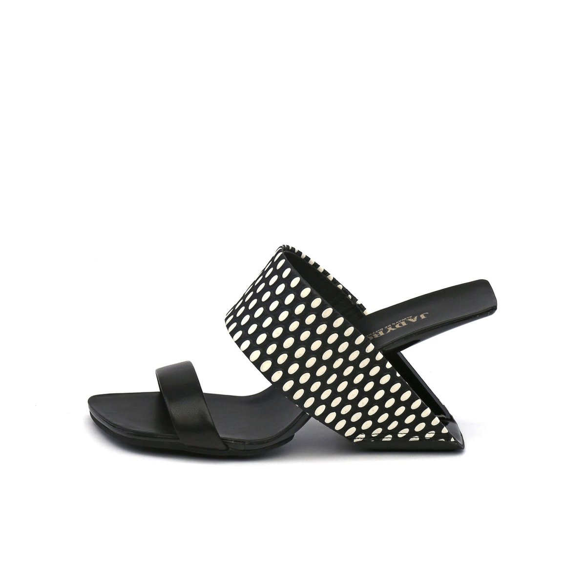Double Strap Textured Slip On with Hollow Heels-6