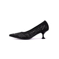 Enchanted Butterfly Pointed Toe Kitten Heels – 3D Embroidered Wine Glass Knit Pumps-0
