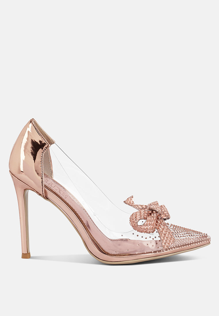 Erika Rhinestones Embellished Clear Pump Shoes-5