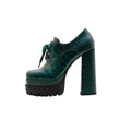 Forest Green Chunky Oxford Platform Heels-0