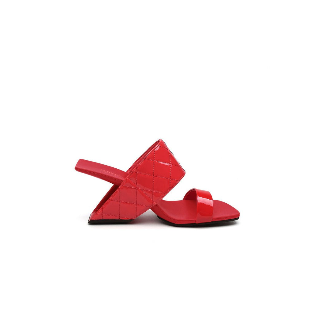 Glossy Neon Leather Wedge Heels-2