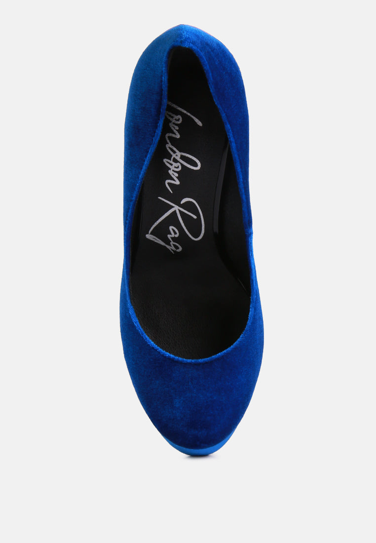 Old Novelty Platform Heel Velvet Pumps-3