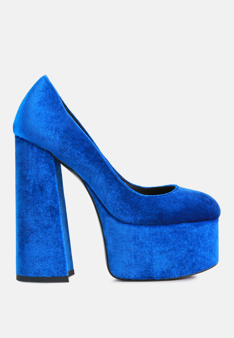 Old Novelty Platform Heel Velvet Pumps-0