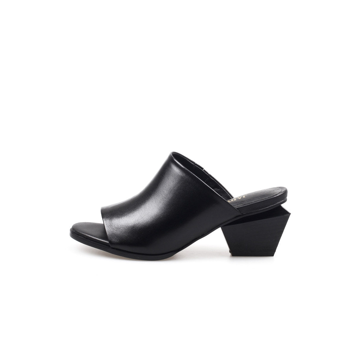 Open Toe Mules with Trapezoidal Heels-5