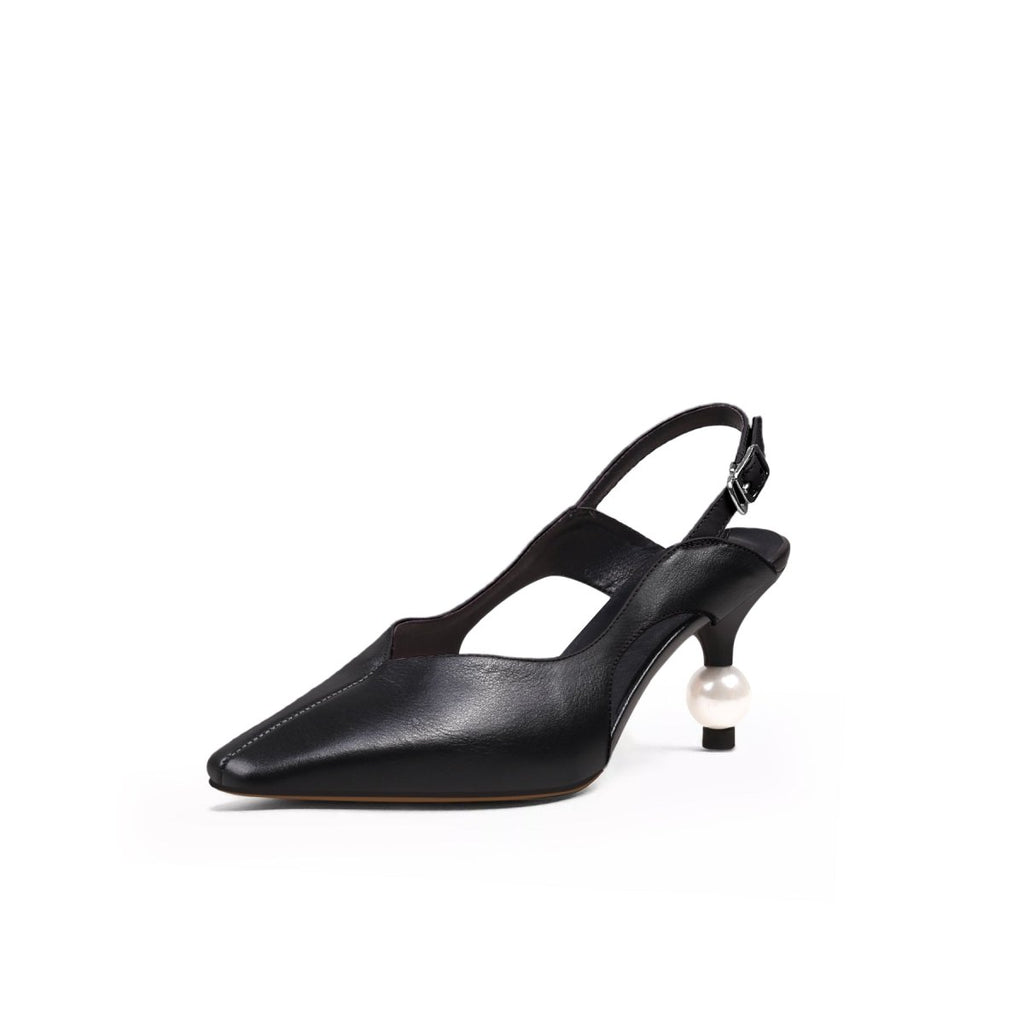 Pearl Heel Slingback Sandals-1