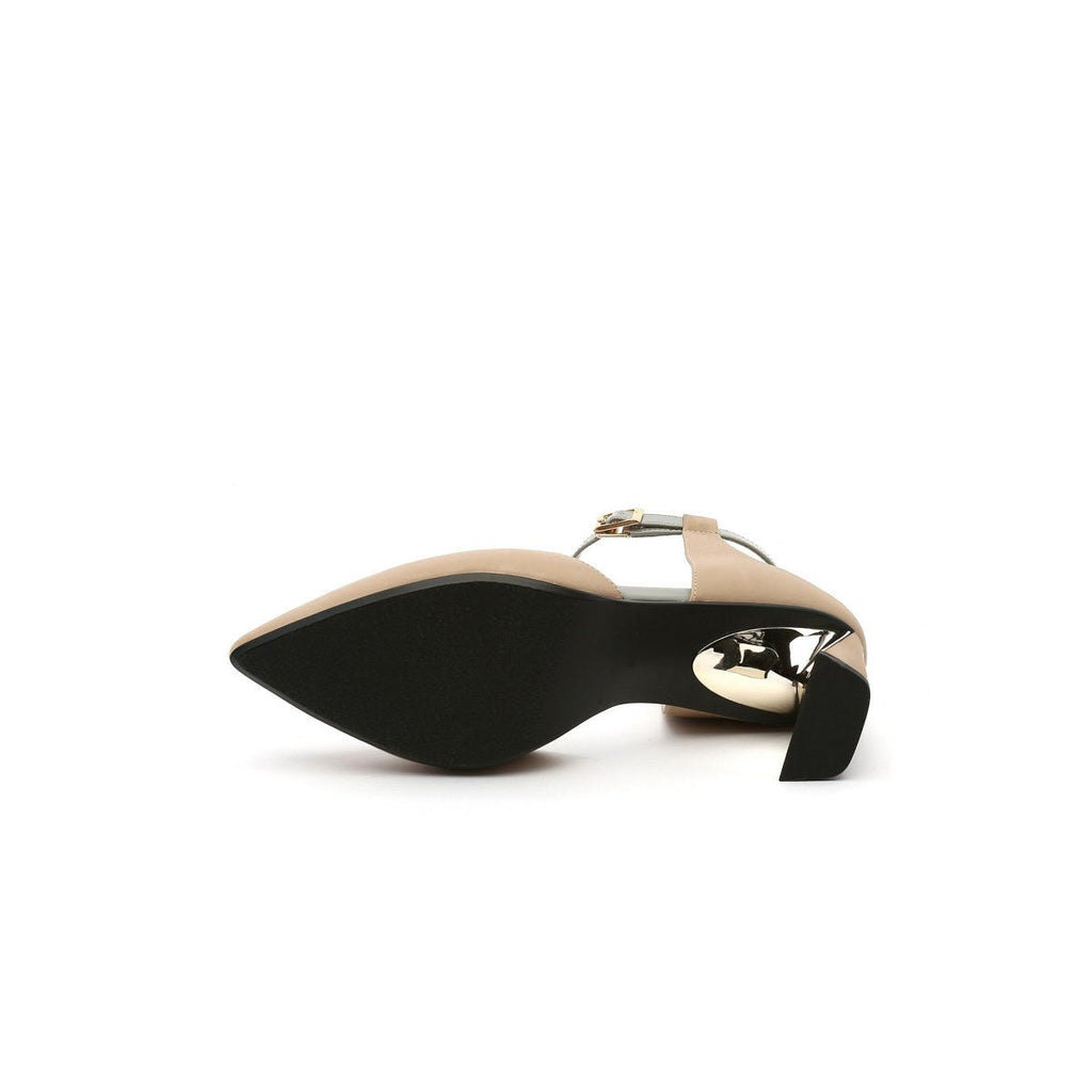 Pointed Toe Ankle Strap D Orsay Heels-4