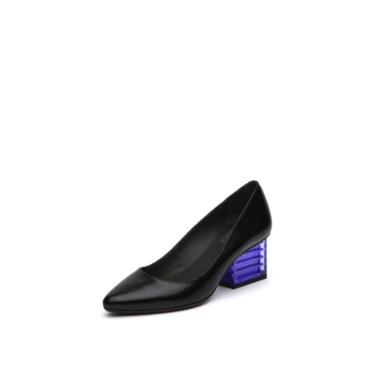 Pointed Toe Glass Block Heels-1