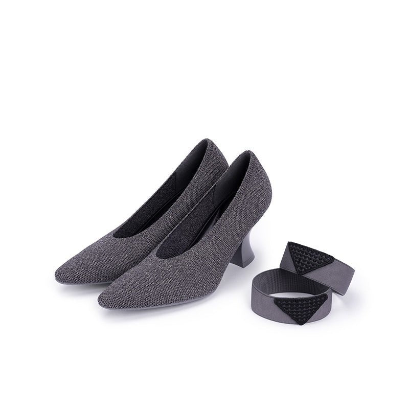 Pointed Toe Knit Pumps – French Chic Block Heel Shoes-2