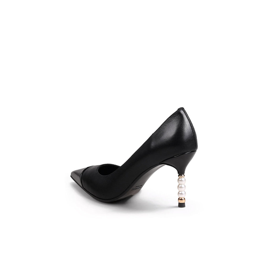 Pointed Toe Pearl Heel Stilettos-3