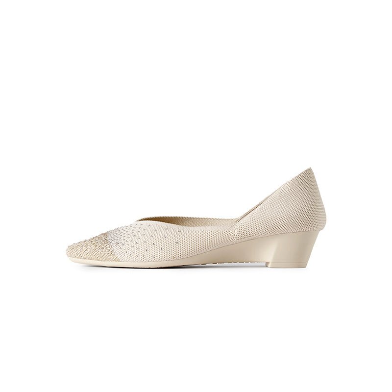 Princess Crystal Pointed Toe Wedge Pumps – Starfield Knit Commuter Heels-6