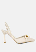 Pull Me Diamante Embellished Chain Sandals-0