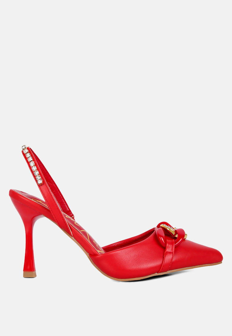 Pull Me Diamante Embellished Chain Sandals-6