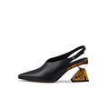 Pointed Toe Slingback Geometric Heel Mules-0