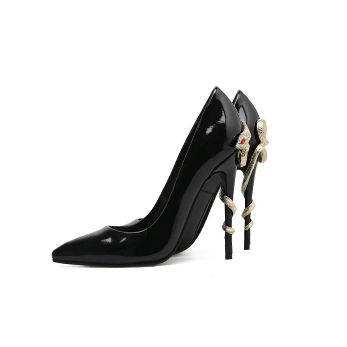 Slithering Crystal Serpent Stiletto Heel Pumps-0