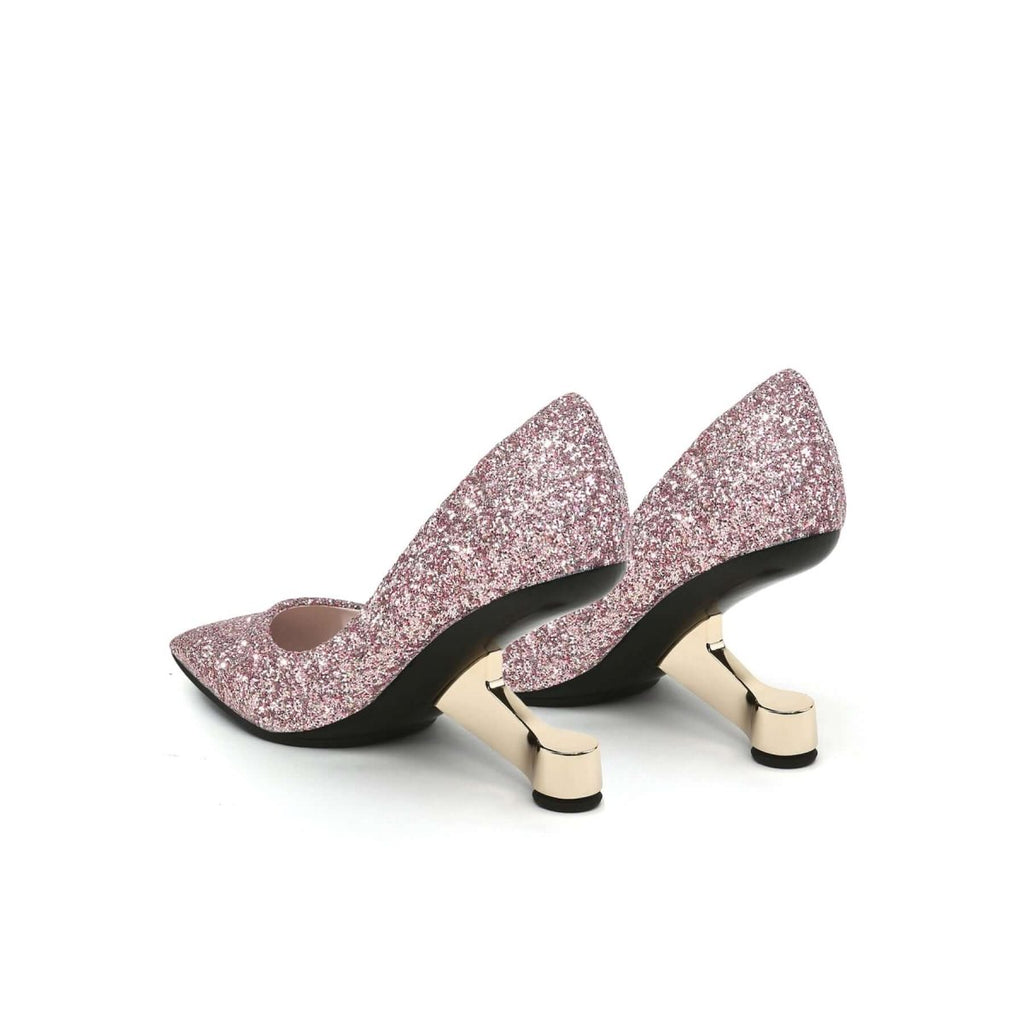 Sparkling Glitter Pointed Toe Pumps-4