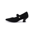 Vintage Pearl Strap Mary Jane Heels – Tweed Knit Block Heel Pumps-0